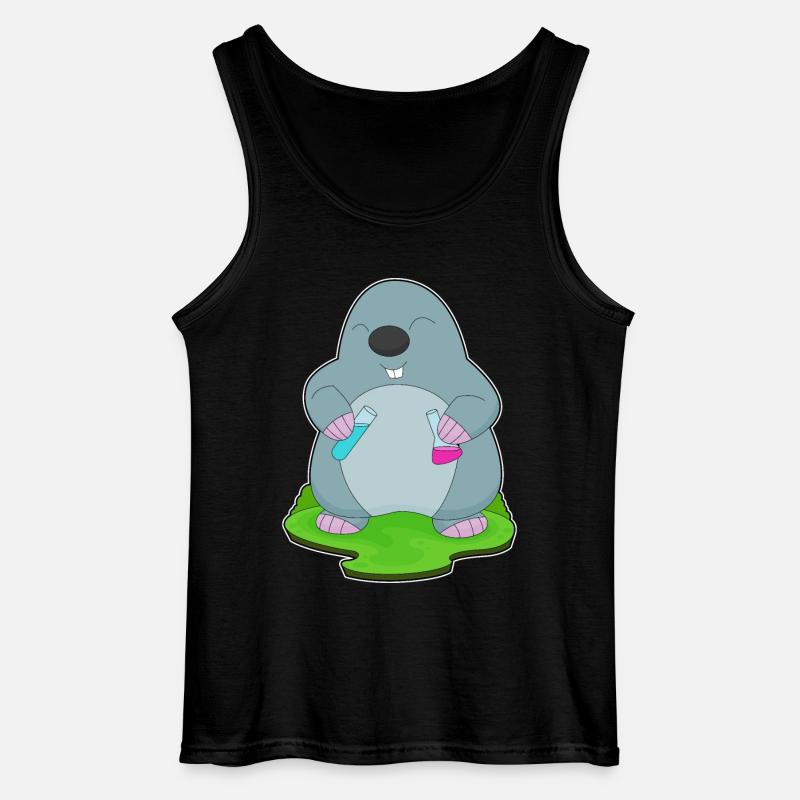 Mole Scientist Test Tube - Gildan Men’s Tank Top - black