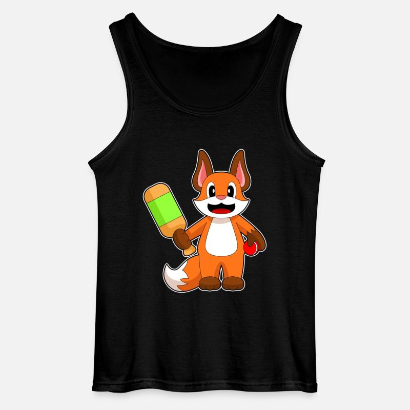 Fox Cricket Cricket Bat - Gildan Men’s Tank Top - black