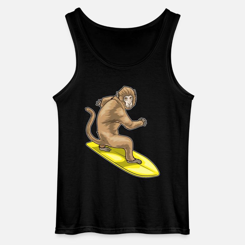 Planche de surf Monkey Surfer - Débardeur Gildan Homme - noir