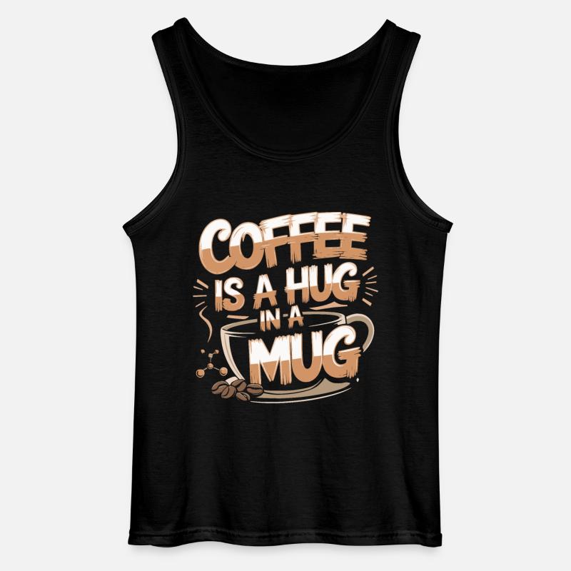 Kaffee Umarmung - Gildan Männer Tank Top - Schwarz