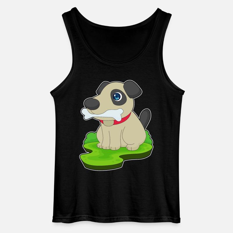 Hund Knochen - Gildan Männer Tank Top - Schwarz