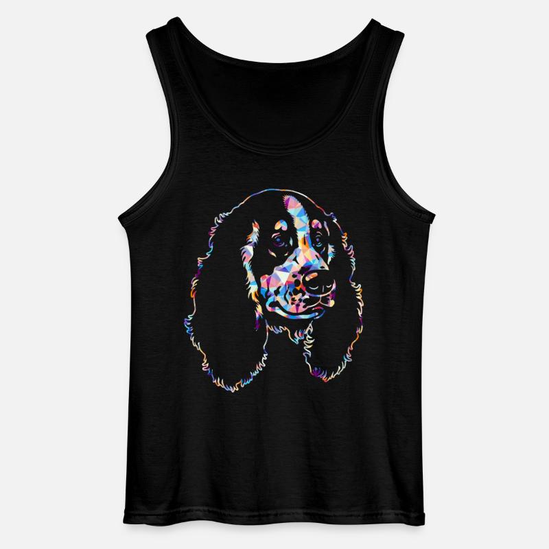 Cocker Spaniel Geometric - Gildan Men’s Tank Top - black