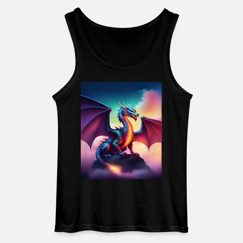 Drache auf einer Klippe - Gildan Männer Tank Top - Schwarz