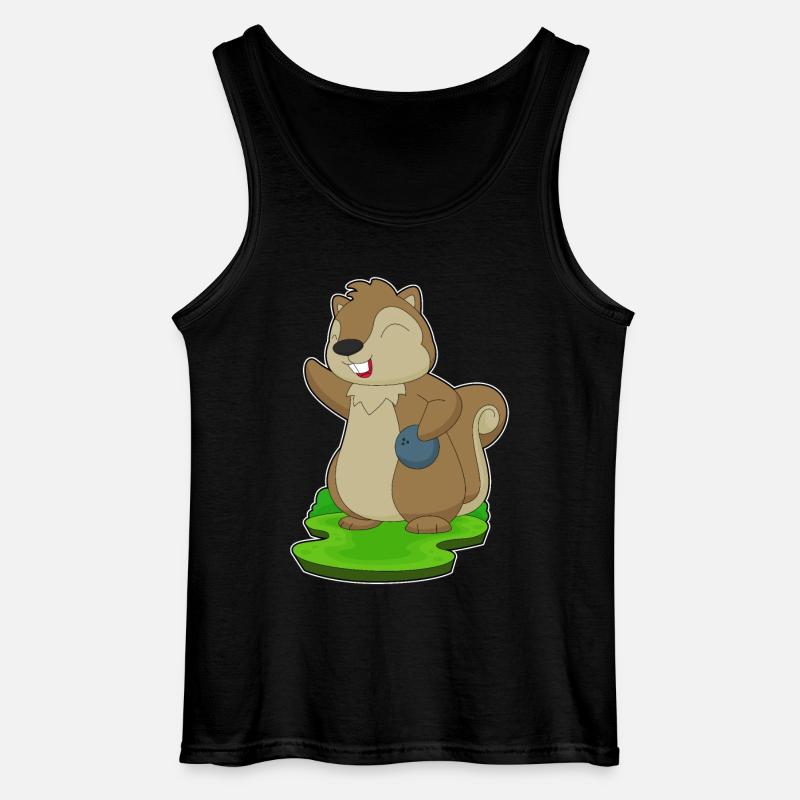 Squirrel Bowling Bowling Ball - Gildan Men’s Tank Top - black