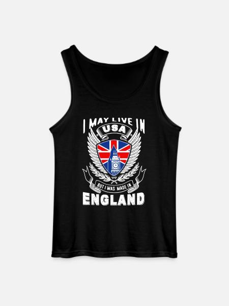 I May Live In USA But I Was Made In England - Gildan Men’s Tank Top - black