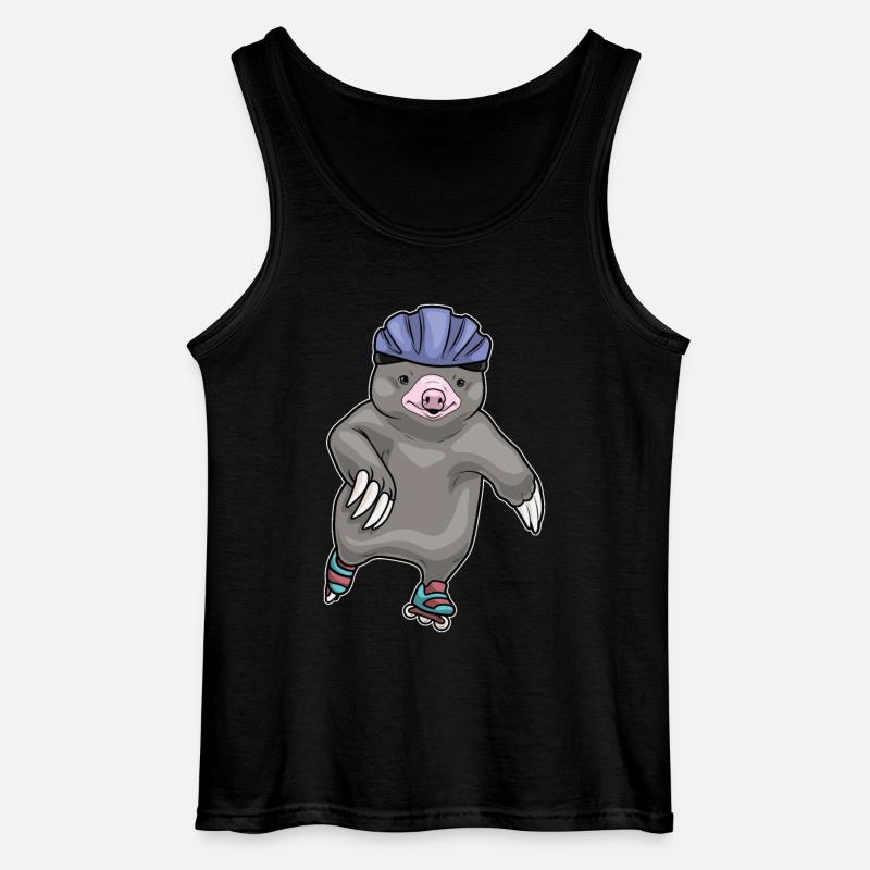Maulwurf Inline skating Rollschuhe - Gildan Männer Tank Top - Schwarz