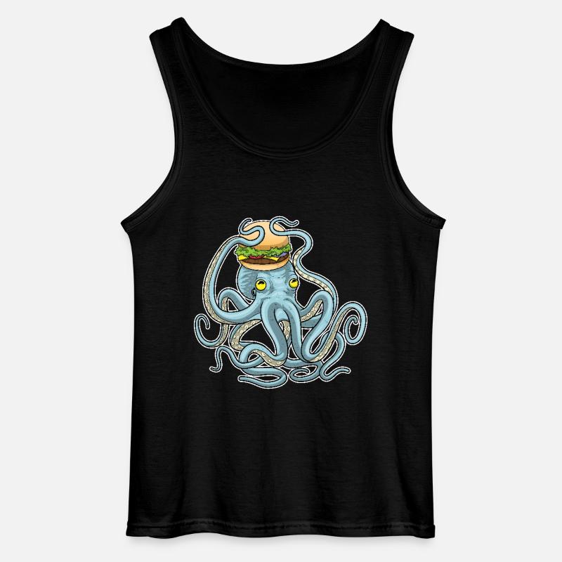 Krake Cheeseburger - Gildan Männer Tank Top - Schwarz