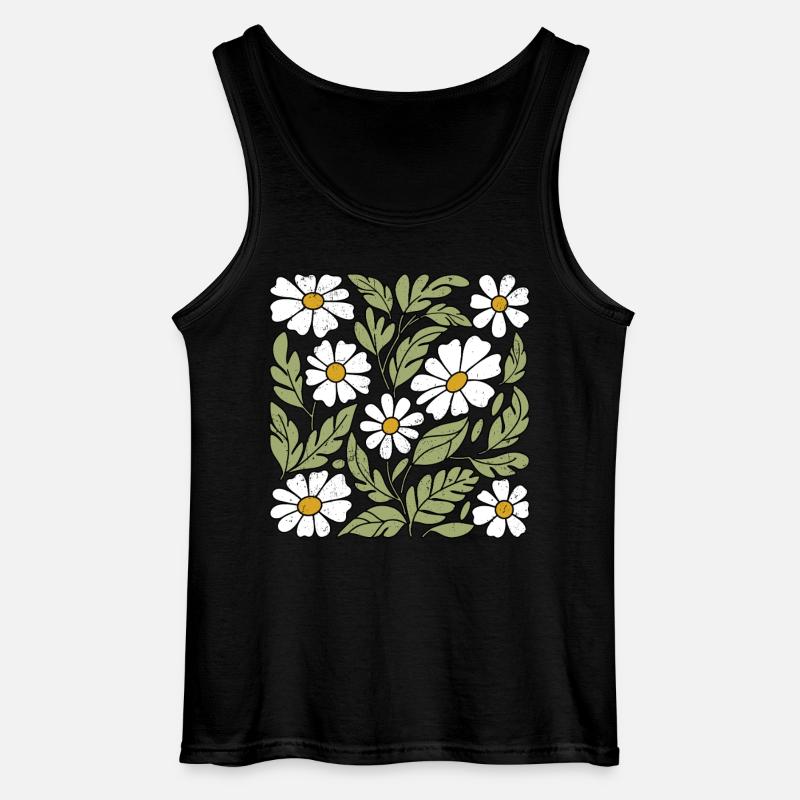 Gänseblümchen Blumen - Gildan Männer Tank Top - Schwarz