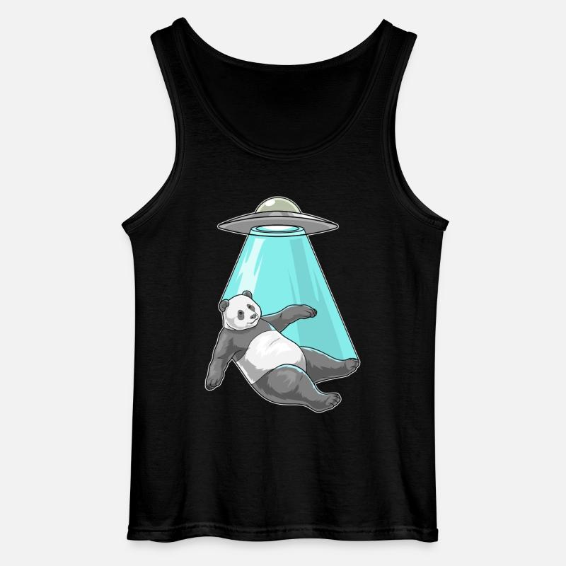 Panda Raumschiff - Gildan Männer Tank Top - Schwarz