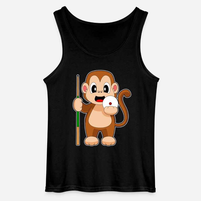 Affe Billiard Queue - Gildan Männer Tank Top - Schwarz