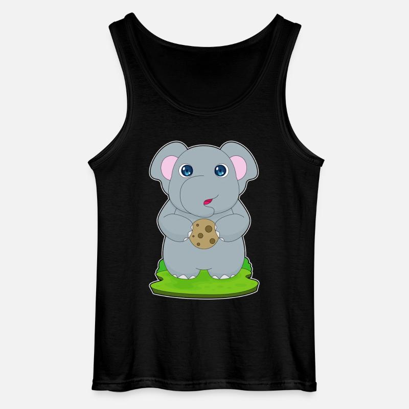 Elefant Cookie - Gildan Männer Tank Top - Schwarz