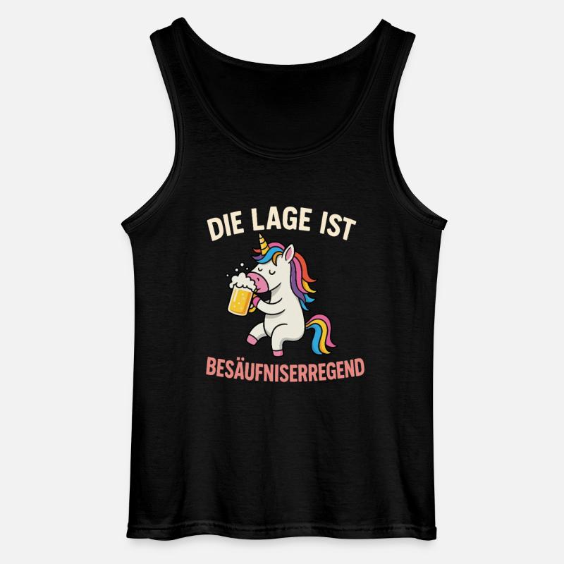 Einhorn mit Bier - Gildan Männer Tank Top - Schwarz