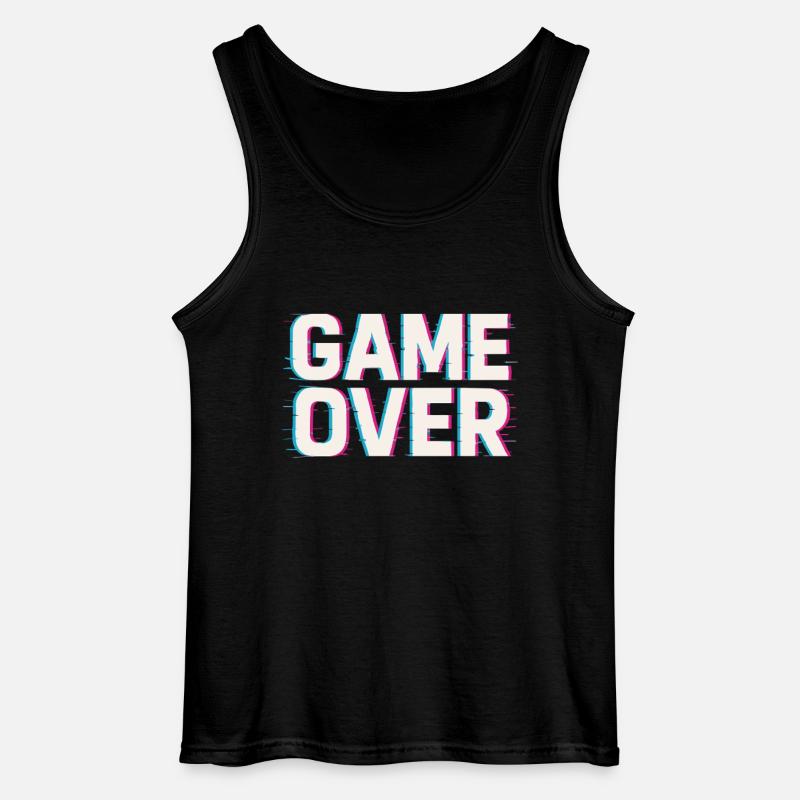 Game Over – Glitch Effekt - Gildan Männer Tank Top - Schwarz
