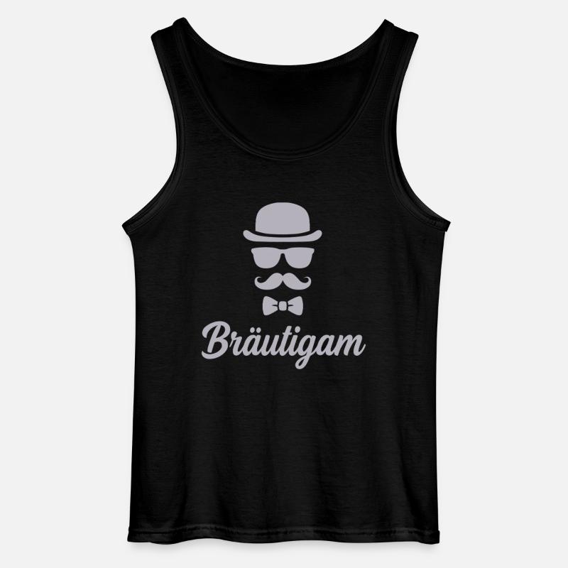 Bräutigam JGA Hut Schnurrbart - Gildan Männer Tank Top - Schwarz