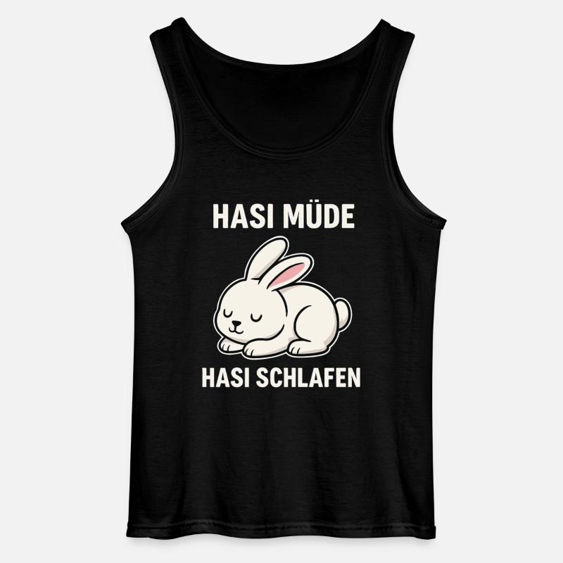 Bunny tired – bunny sleeping - Gildan Men’s Tank Top - black