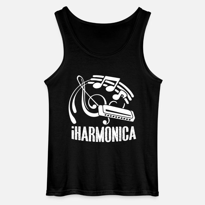 Harmonica Funny Harmonica - Gildan Men’s Tank Top - black