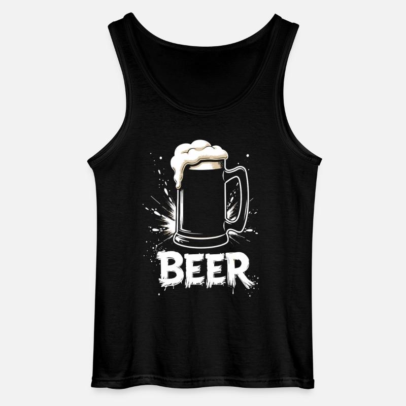 Bier Krug - Gildan Männer Tank Top - Schwarz