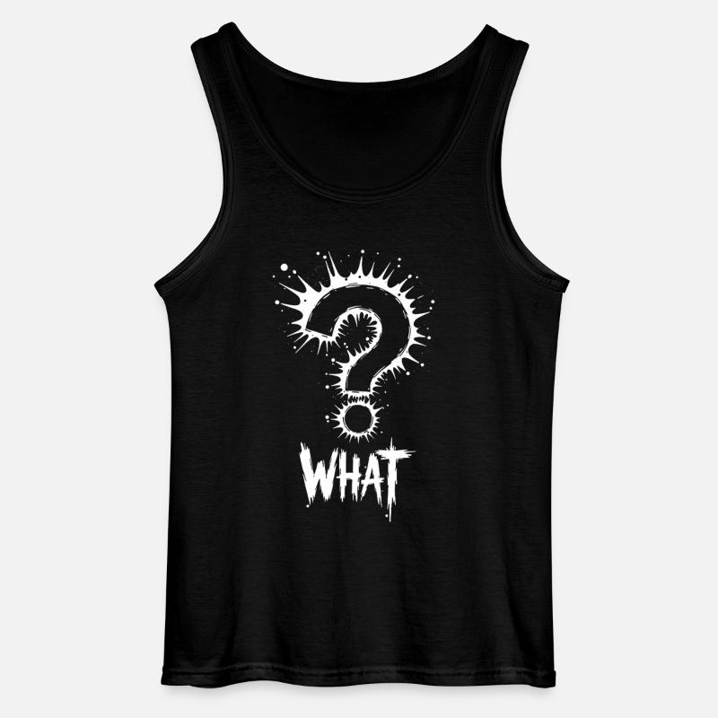 What Question Mark Splash - Gildan Men’s Tank Top - black