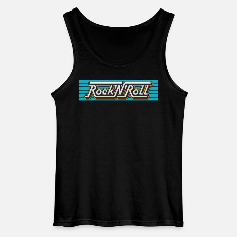 Rock 'n' Roll Retro-Typografie-Logo - Gildan Männer Tank Top - Schwarz