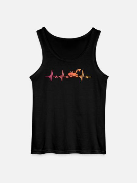 Sunset Loader Heartbeat Bulldozer - Gildan Men’s Tank Top - black