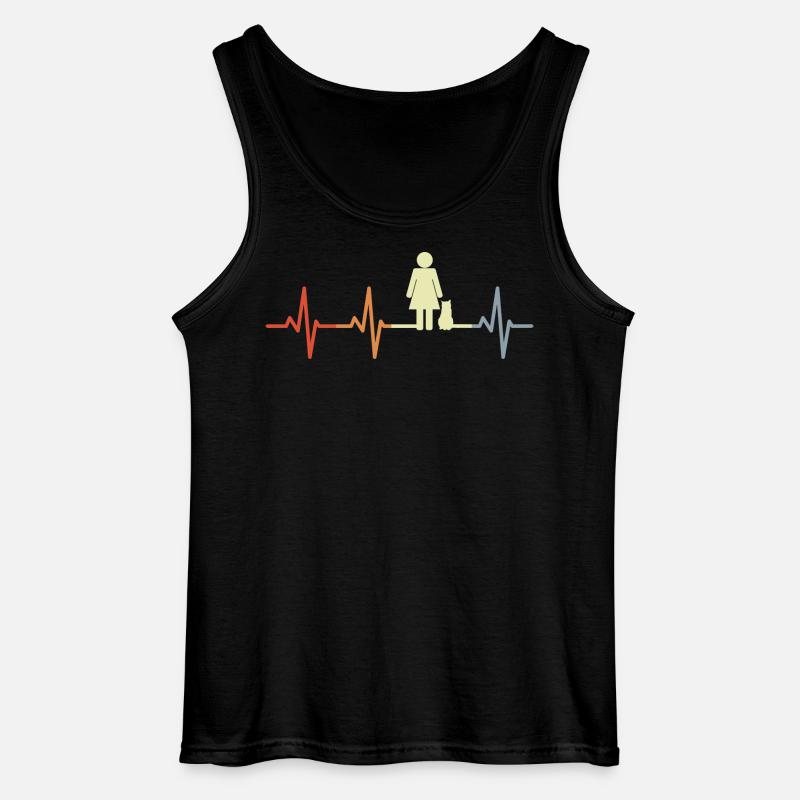 Katzen Mama Herzschlag - Gildan Männer Tank Top - Schwarz