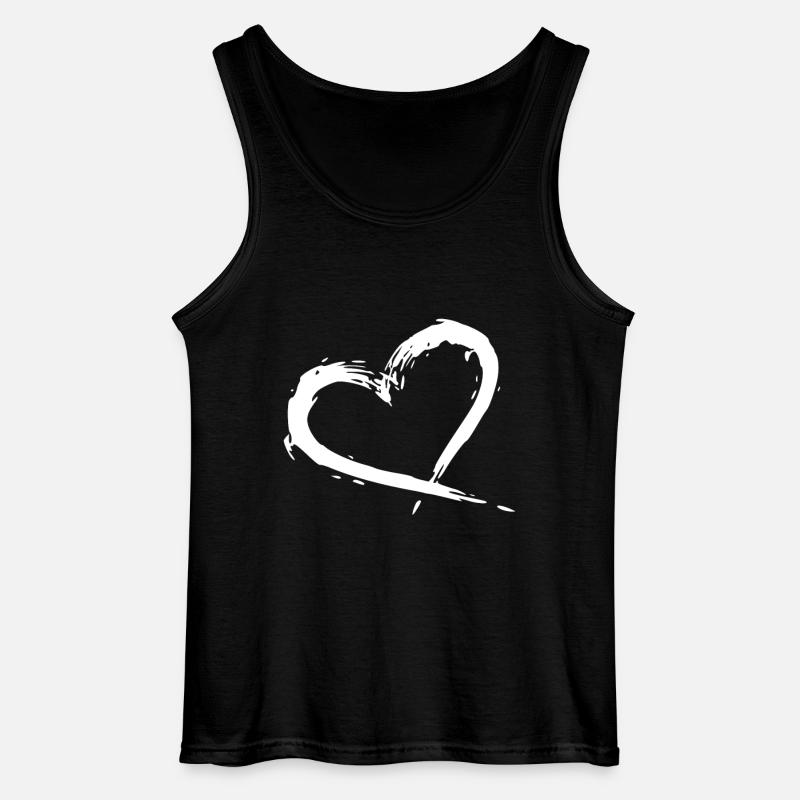 herz - Gildan Männer Tank Top - Schwarz