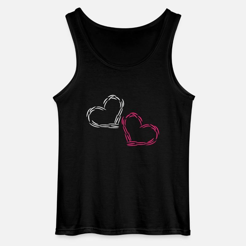 Herz Herzchen - Gildan Männer Tank Top - Schwarz