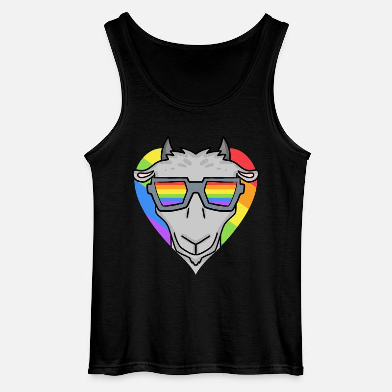 LGBT Tier Ziege Regenbogen - Gildan Männer Tank Top - Schwarz