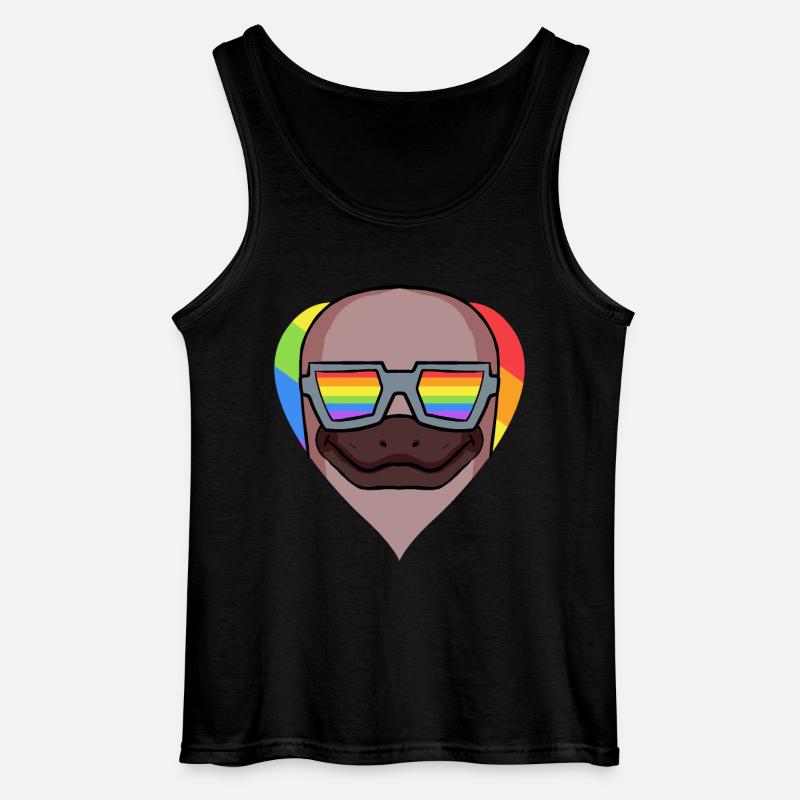 LGBT Tier Schnabeltier Regenbogen - Gildan Männer Tank Top - Schwarz