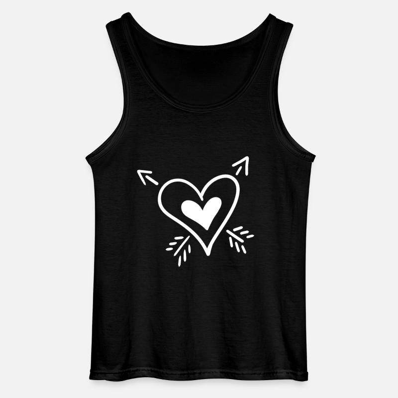 Herz Pfeil - Gildan Männer Tank Top - Schwarz