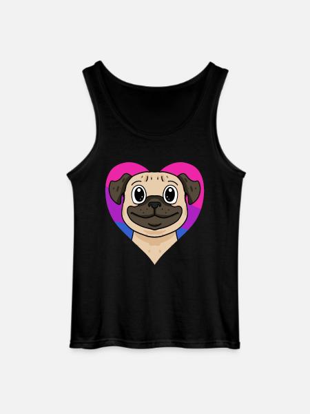 Bisexual Pug Dog Gift - Gildan Men’s Tank Top - black