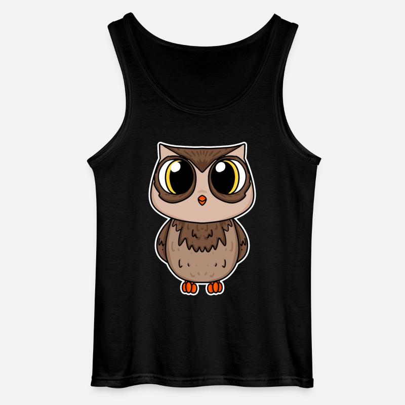Eule - Gildan Männer Tank Top - Schwarz