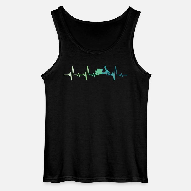 Scooter-Herzschlag-Mopedroller - Gildan Männer Tank Top - Schwarz