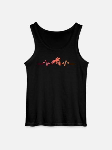Horse Sunset Heartbeat Riding Gift - Gildan Men’s Tank Top - black