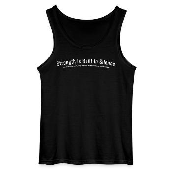 Strength is Built in Silence - Débardeur Gildan Homme - noir - Devant - AI Model Male 185 dark (185cm)