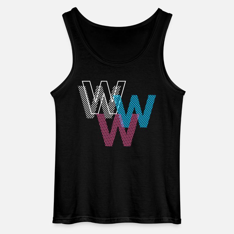 W Buchstabe - Gildan Männer Tank Top - Schwarz
