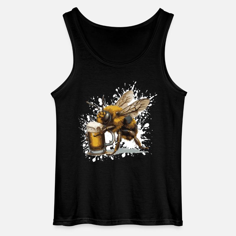 Biene Bier Lustig - Gildan Männer Tank Top - Schwarz