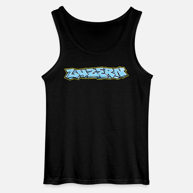 Lucerne Graffiti - Gildan Männer Tank Top - Schwarz