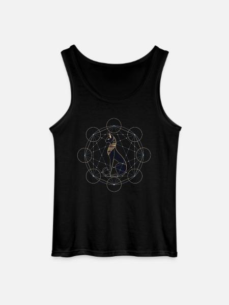 Egyptisk kat hellig geometri - Gildan tanktop til mænd - sort