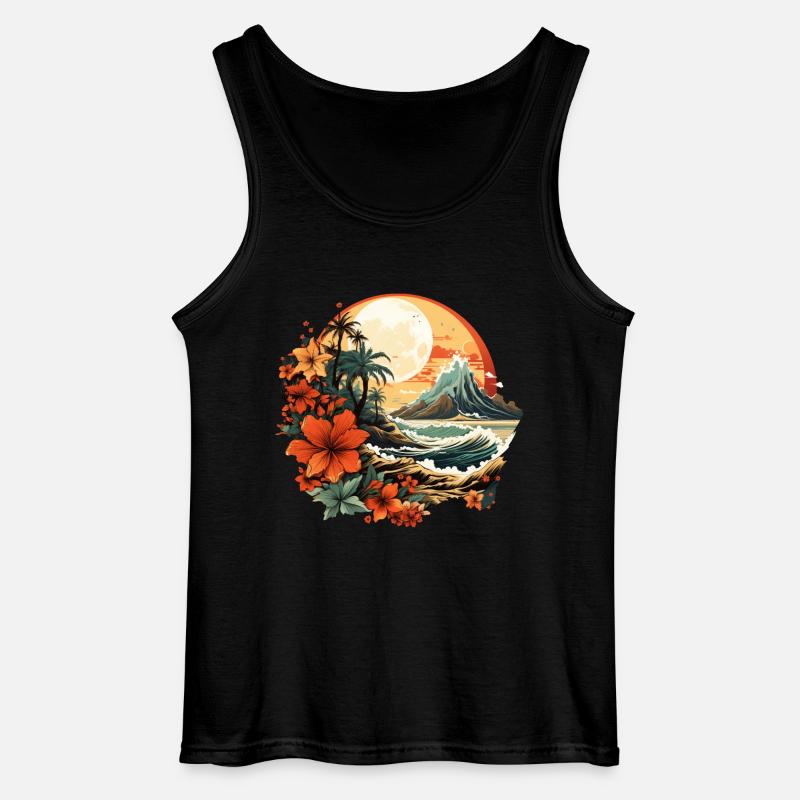 Tropisch - Gildan Männer Tank Top - Schwarz
