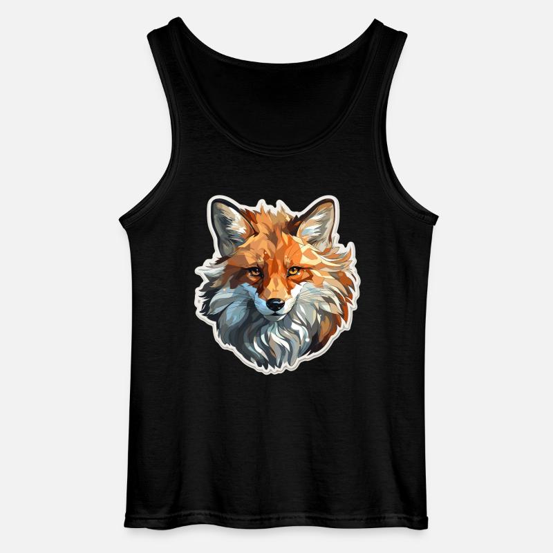 Fuchs - Illustration - Gildan Männer Tank Top - Schwarz