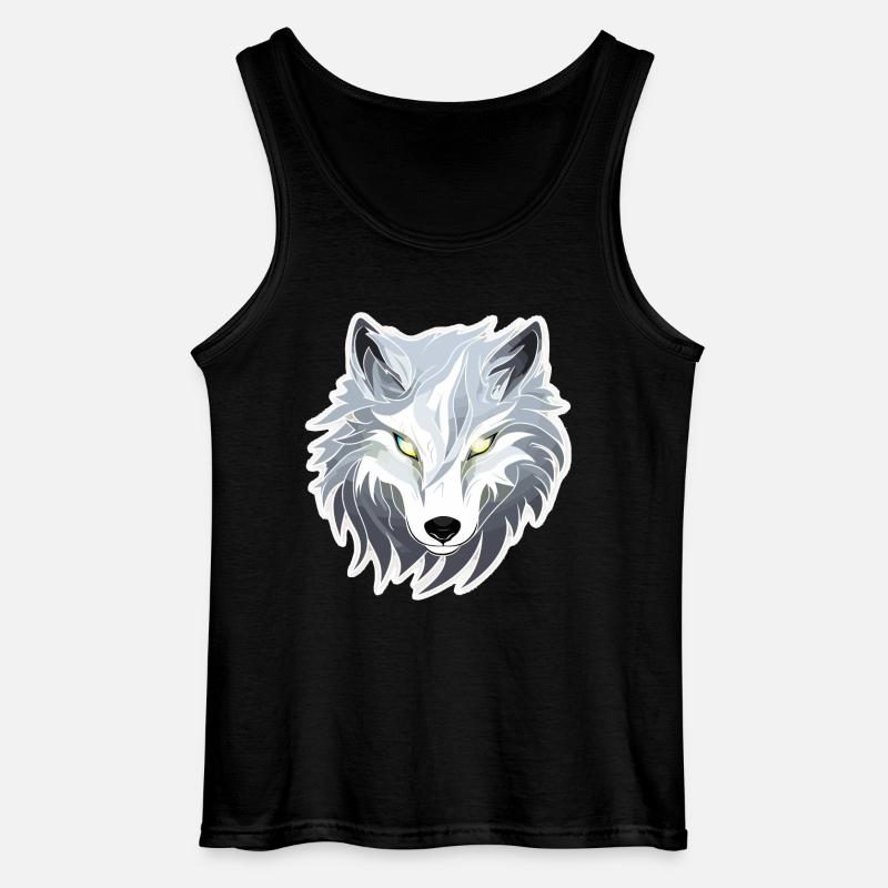 Wolf - Illustration - Gildan Männer Tank Top - Schwarz