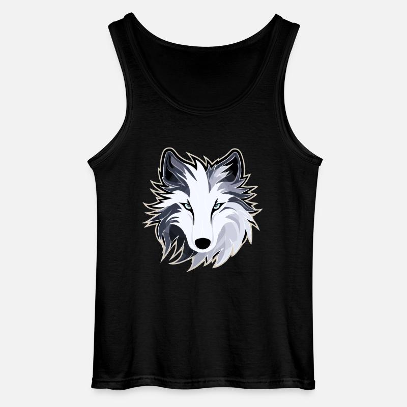 Wolf - Illustration - Gildan Männer Tank Top - Schwarz