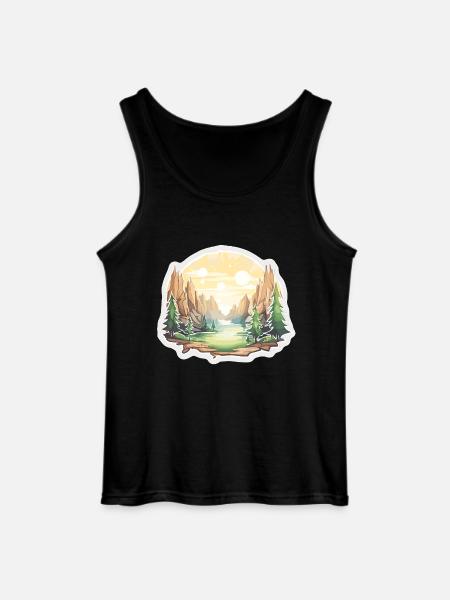 Landschaft - Illustration - Gildan Männer Tank Top - Schwarz