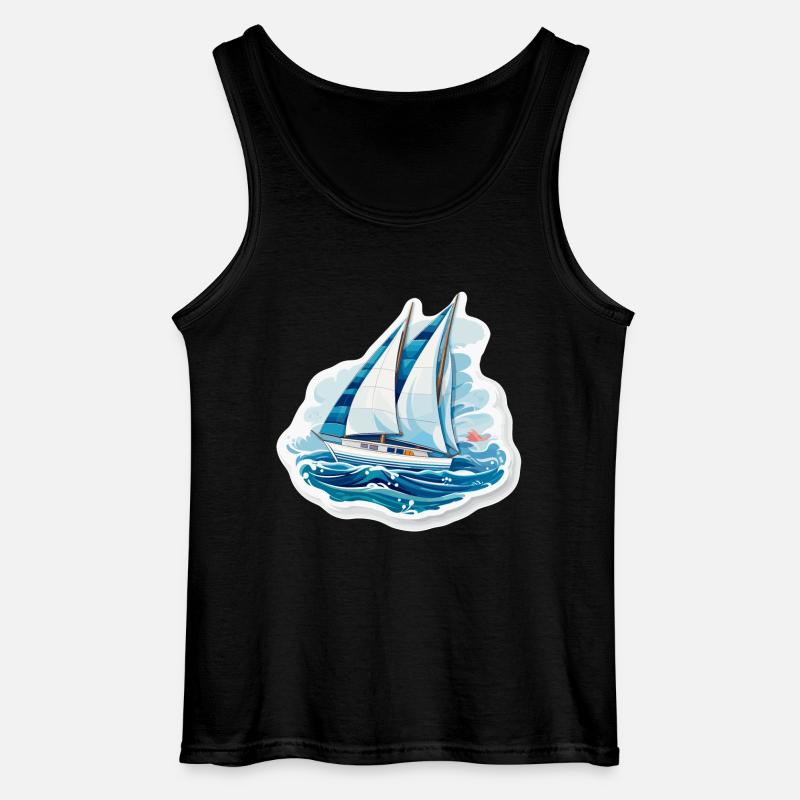 Segelboot - Illustration - Gildan Männer Tank Top - Schwarz