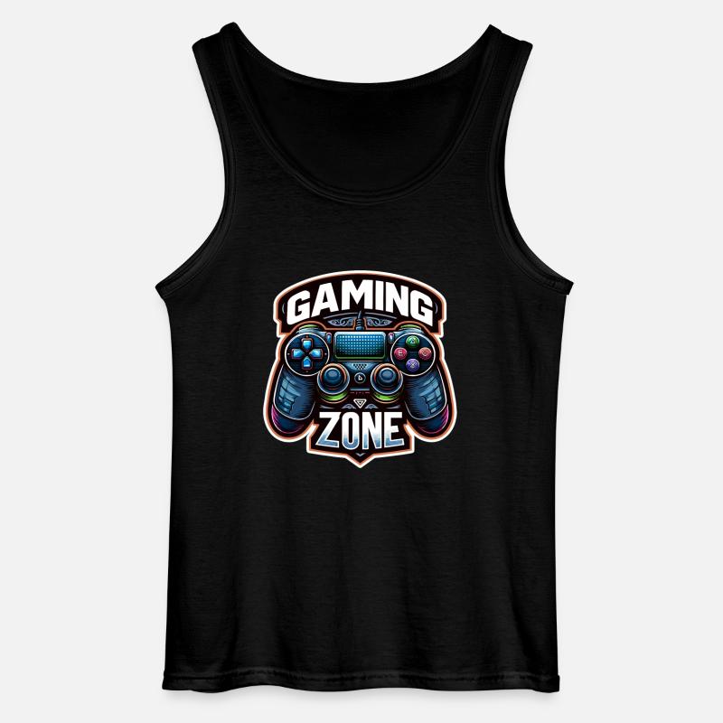 Gaming Zone - Controller Illustration - Gildan Men’s Tank Top - black