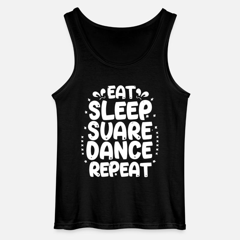 Eat Sleep Square Dance Repeaat - Gildan Männer Tank Top - Schwarz