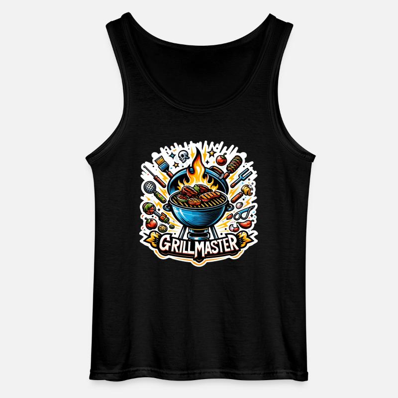 GrillMaster - Grill Illustration - Gildan Männer Tank Top - Schwarz