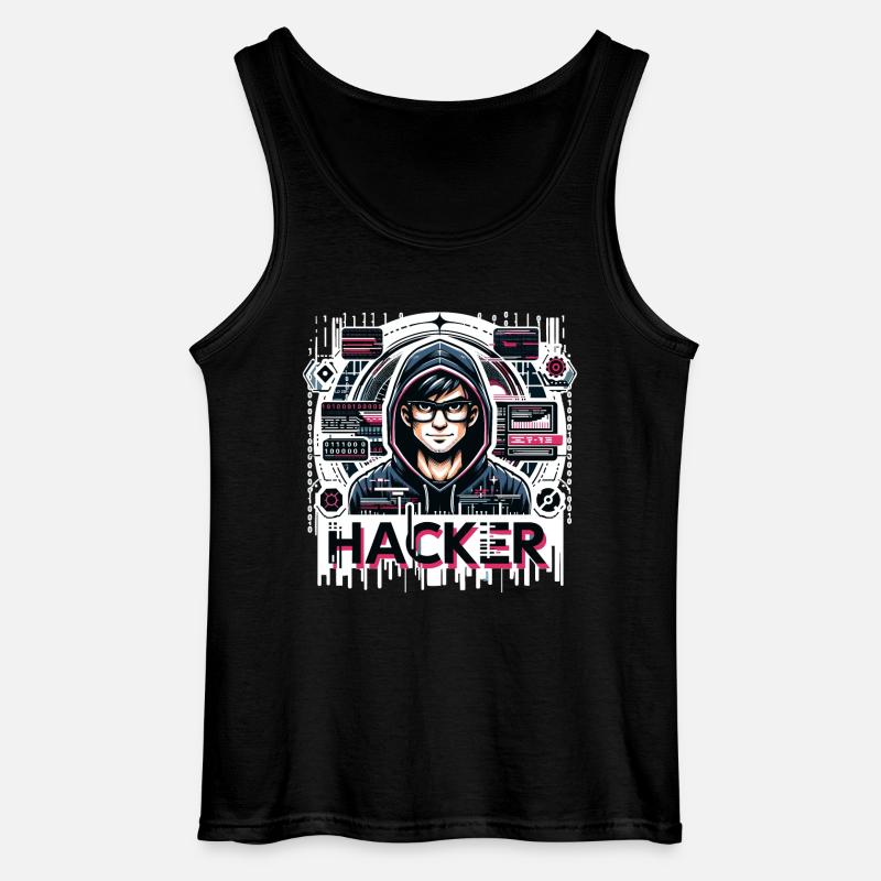 Hacker - Illustration - Gildan Männer Tank Top - Schwarz