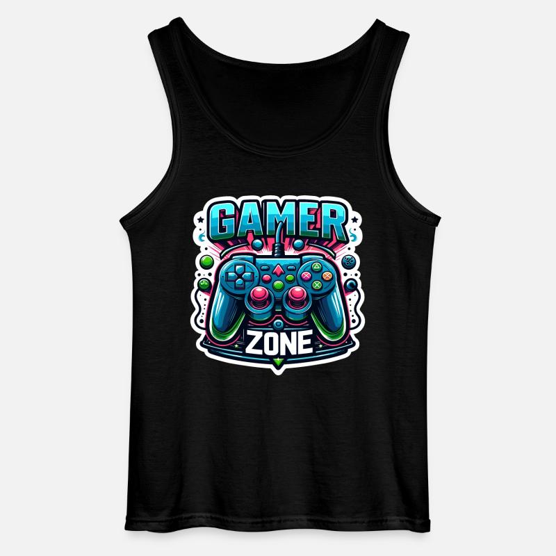 Gamer Zone - Controller Illustration - Gildan Männer Tank Top - Schwarz